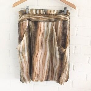 Iris Setlakwe Balloon Skirt Silk Mobwife Liquid Tan Brown Cream Fluid Pockets 6